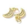 Rack Plating Brass Micro Pave Cubic Zirconia Pendants KK-Z039-21G-2