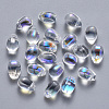 Transparent Spray Painted Glass Charms GLAA-R211-03-D07-1