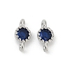 Brass Cubic Zirconia Flat Round Connector Charms KK-H204-02P-03-1