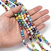 Round Handmade Millefiori Glass Beads Strands LK-R004-82-4