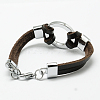 Imitation Leather Link Bracelet X-B304-10-2