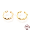 925 Sterling Silver Cuff Earrings EJEW-H124-05G-4