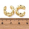 Brass Micro Pave Clear Cubic Zirconia Two-layer C-Shaped Cuff Earrings LS-EJEW-D328-05G-01-5
