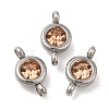 304 Stainless Steel Single Rhinestone Connector Charms STAS-E194-13P-13-1