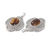 Natural Tiger Eye Pendants G-P492-01P-03-3