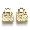 Brass Micro Pave Cubic Clear Zirconia Charms KK-N232-122-NF-2