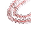 Dyed Transparent Crackle Glass Beads Strands GLAA-Q108-01A-A02-3