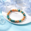 8mm Round Dyed Synthetic Ocean White Jade Beaded Stretch Bracelets for Women Men BJEW-JB10509-2