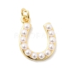 Brass & Plastic Pearl Pendants KK-H267-013G-1