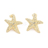 Brass Clear Cubic Zirconia Stud Earrings LS-EJEW-Q017-05A-G-4