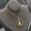Brass Micro Pave Clear Cubic Zirconia Ring Pendant Necklaces LS-NJEW-P322-A03-G-3