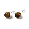 Natural Tiger Eye Stud Earrings X-G-B075-02P-07-1