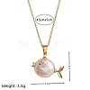 Natural Baroque Keshi Pearl Fish Pendant Brass Chain Necklaces FS-WGF6066-01-1