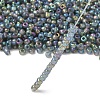 Transparent Colours Rainbow Round Glass Seed Beads X-SEED-A007-3mm-172-3