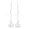 999 Fine Silver Star Ear Threads EJEW-P296-01S-1