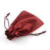 Polyester Imitation Burlap Packing Pouches Drawstring Bags ABAG-R005-9x7-06-3