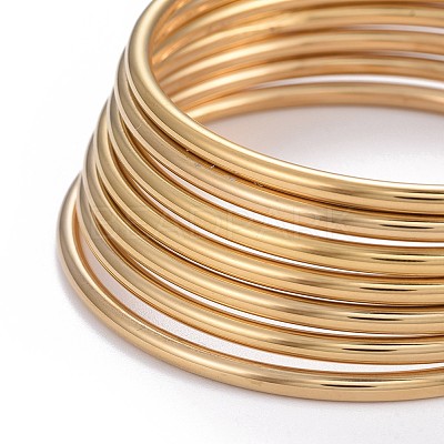 7Pcs 201 Stainless Steel Plain Bangle Sets for Women BJEW-L664-022A-G02-1