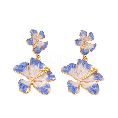 Alloy Enamel Stud Earrings for Women WG594FD-01-1