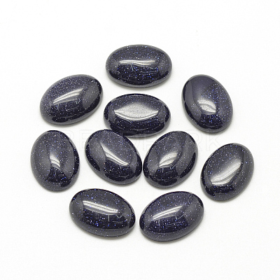 Synthetic Blue Goldstone Cabochons X-G-R415-14x10-34-1