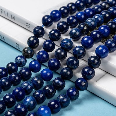 Natural Lapis Lazuli Beads Strands X-G-G087-8mm-1