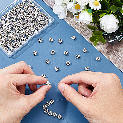100Pcs Tibetan Style Zinc Alloy Beads TIBEB-DC0001-13-1