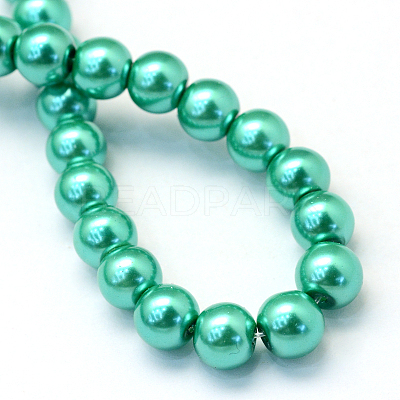 Baking Paint Pearlized Glass Pearl Round Bead Strands HY-Q003-4mm-29-1