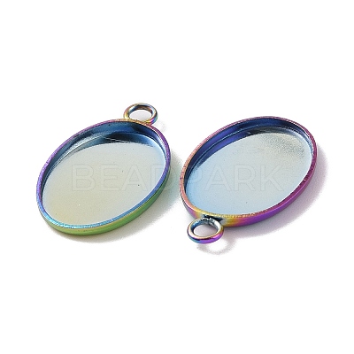 Ion Plating(IP) 304 Stainless Steel Pendant Cabochon Settings X-STAS-H383-12M-1