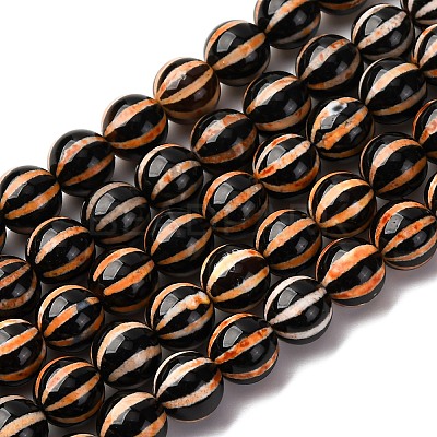 Tibetan Style dZi Beads Strands G-C133-A07-03-1