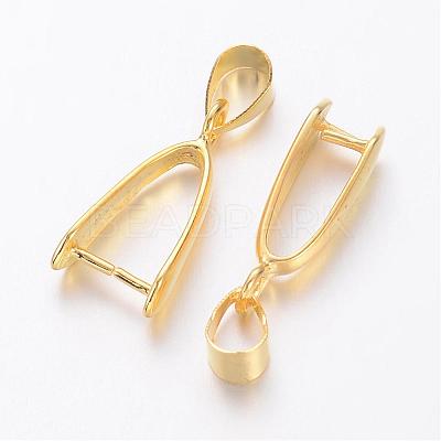Brass Ice Pick Pinch Bails X-KK-D318-G-NR-1
