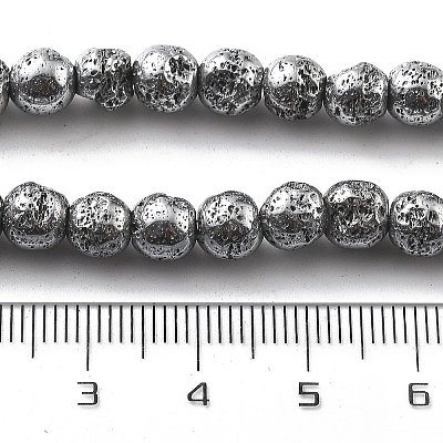 Electroplated Natural Lava Rock Beads Strands G-A251-B01-01C-1