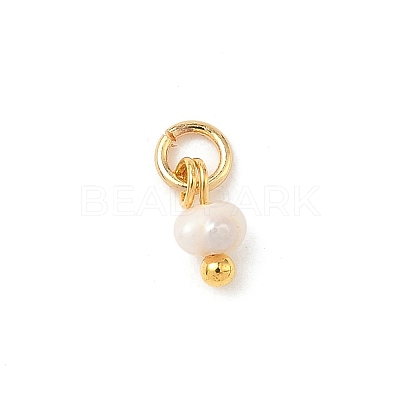 Natural Cultured Freshwater Pearl Rondelle Charms X-PALLOY-JF04393-02-1