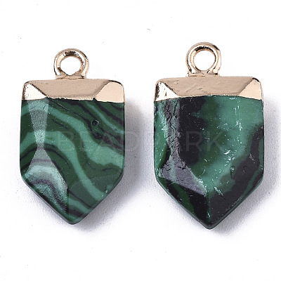Synthetic Malachite Pointed Pendants G-N326-34G-1