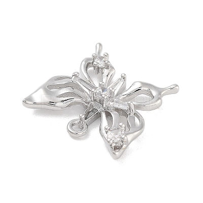 Brass Pave Clear Cubic Zirconia Pendants LS-KK-Z061-14P-01-1
