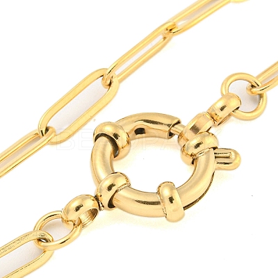 304 Stainless Steel Paperclip Chain Bracelets for Women BJEW-Q344-03G-1