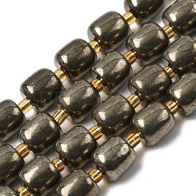 Natural Pyrite Beads Strands G-Z131-D01-03-1