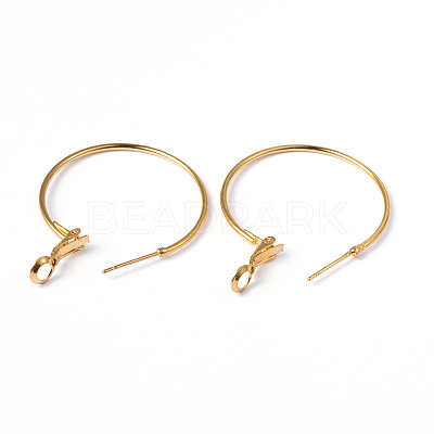 Brass Hoop Earrings EC108-1NFG-1