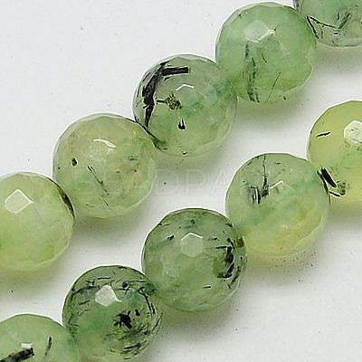 Natural Prehnite Beads Strands G-G457-6mm-03F-1