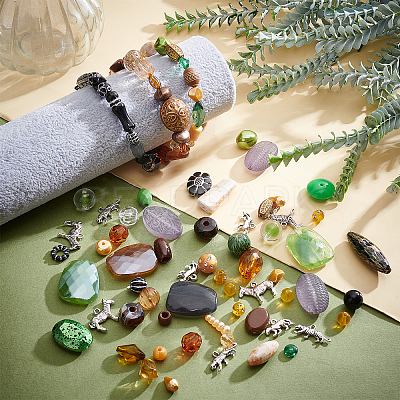 Animal Pendants with Beads Kit for DIY Jewelry Making DIY-FH0003-41-1