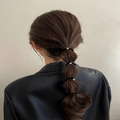 10Pcs Polyester Rubber Hair Accessories OHAR-LP0004-34-1
