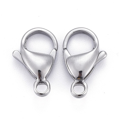 Tarnish Resistant 304 Stainless Steel Lobster Claw Clasps X-STAS-AB15-1