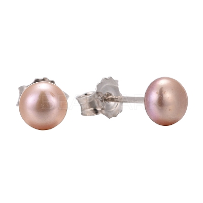 Valentine Presents for Her 925 Sterling Silver Ball Stud Earrings EJEW-D029-4.5mm-1-1