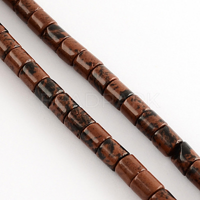 Natural Mahogany Obsidian Stone Bead Strands G-R187-11-1