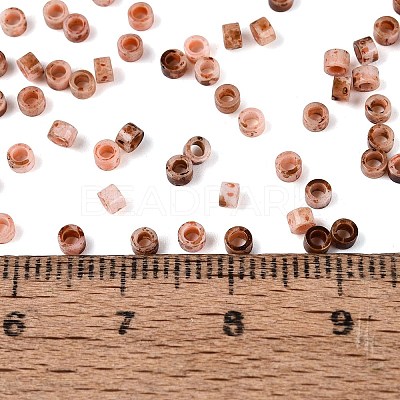 Opaque Picasso Cylinder Glass Beads SEED-Q039-06A-05-1