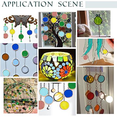 36Pcs 6 Colors Colored Glass Mosaic Tiles DIY-OC0009-46-1