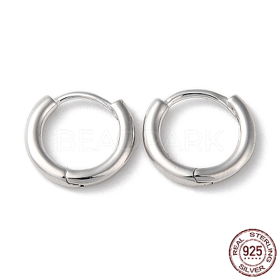 Anti-Tarnish Rhodium Plated 925 Sterling Silver Huggie Hoop Earrings STER-D016-03A-P-1