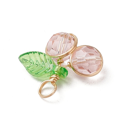 Cherry Glass Pendants PALLOY-JF03470-05-1