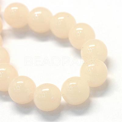 Baking Paint Imitation Jade Glass Round Bead Strands DGLA-Q021-10mm-41-1
