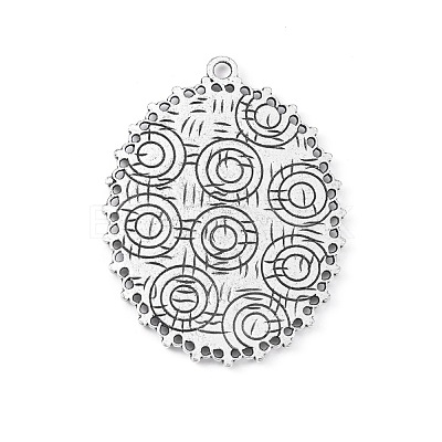 Tibetan Style Alloy Oval Tray Cabochon Settings TIBEP-5437-AS-LF-1