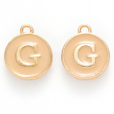 Golden Plated Alloy Enamel Charms X-ENAM-S118-06G-1