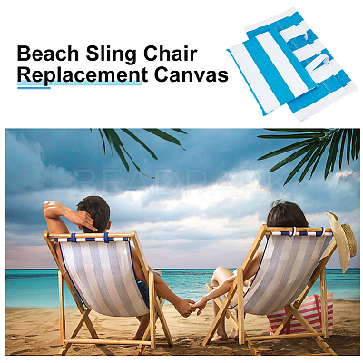 Canvas Cloth Beach Lounge Chair Cover with Pillows AJEW-WH0342-54B-1